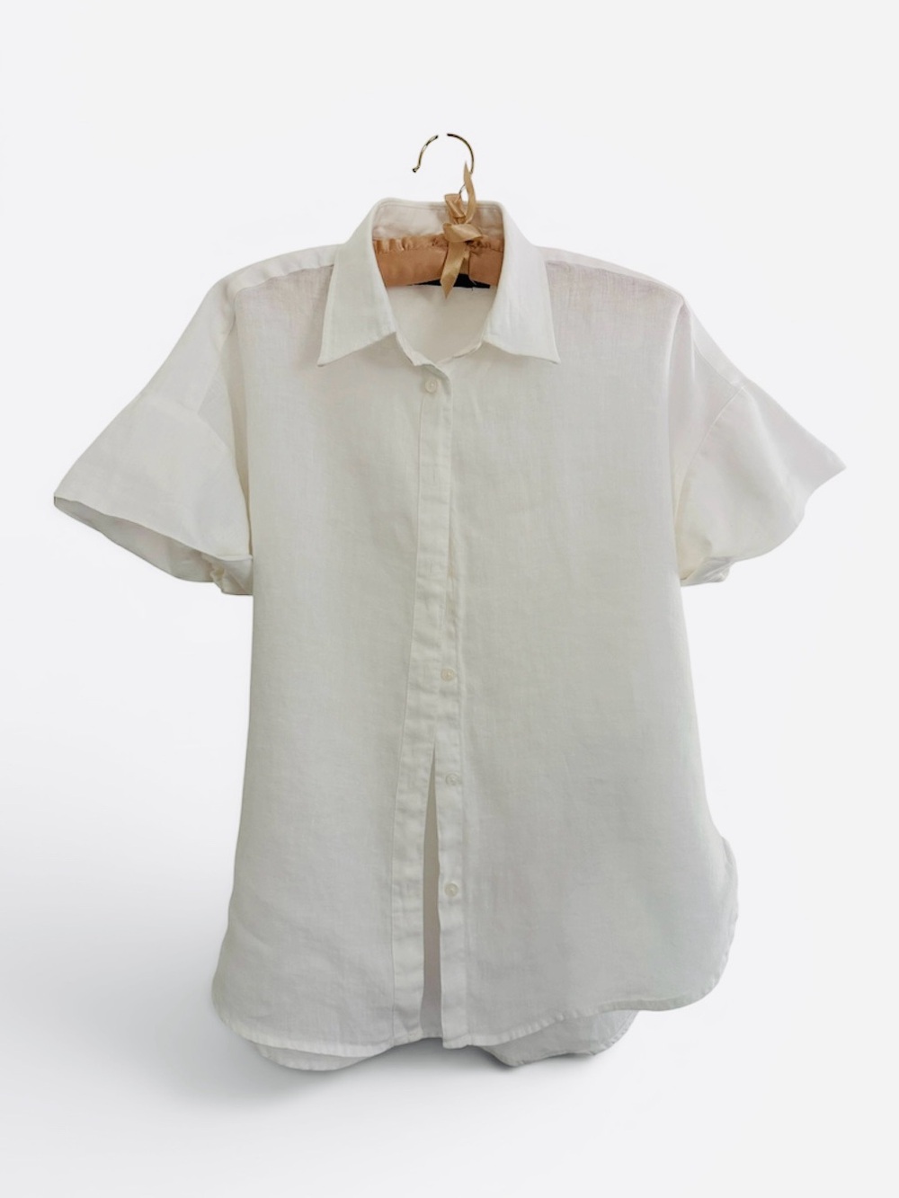 Ralph Lauren White Short-Sleeve Button-Down Shirt